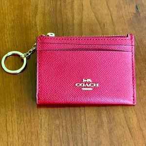 Coach Red Mini Skinny ID Case Wallet
